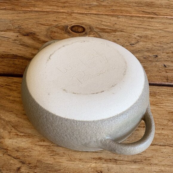 Aqua Taupe Winfield Pottery Covered Soup Chili Personal Casserole Dish Pasadena - Picture 9 of 13